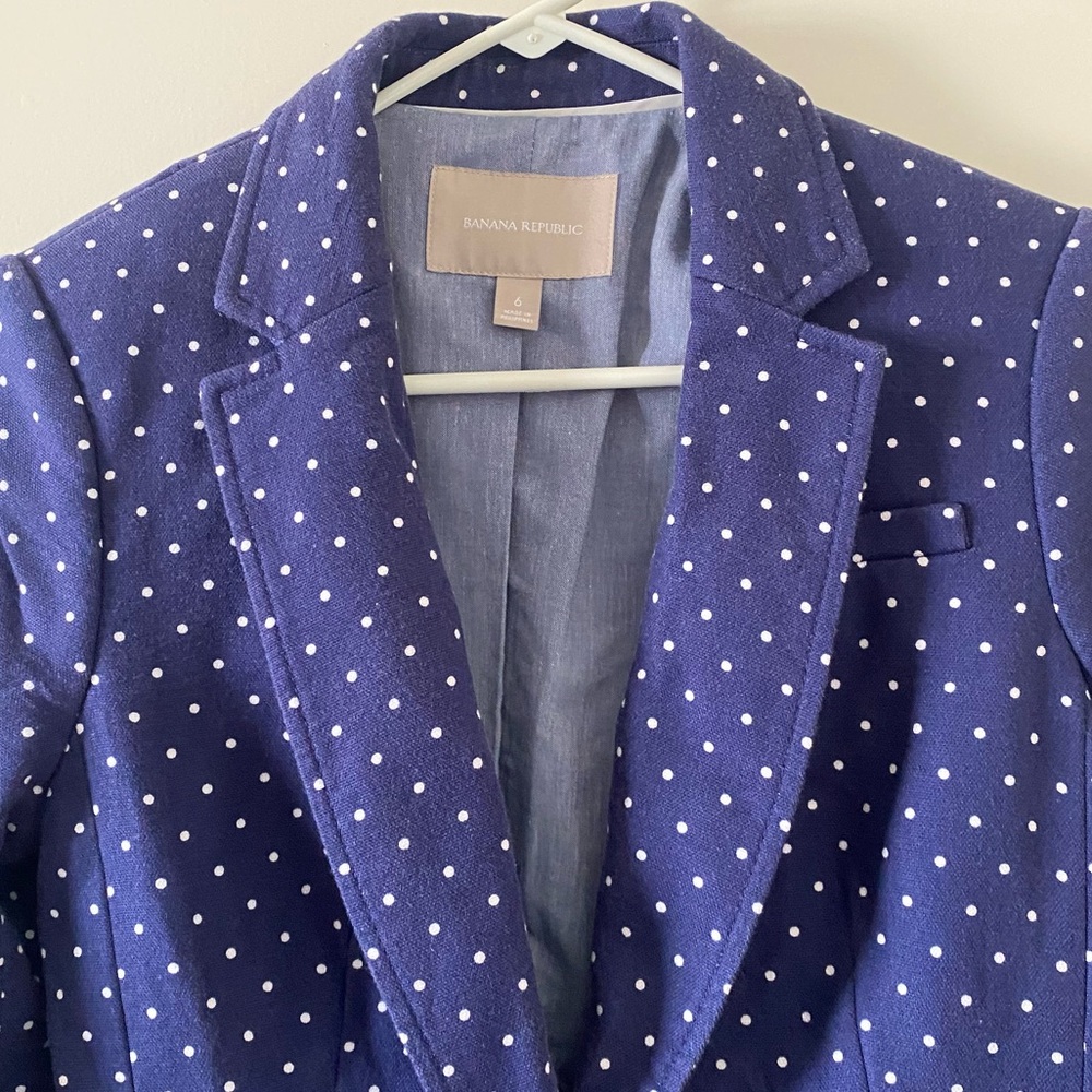 Banana Republic Blazer Blue Polka‎ Dot - Picture 5 of 7